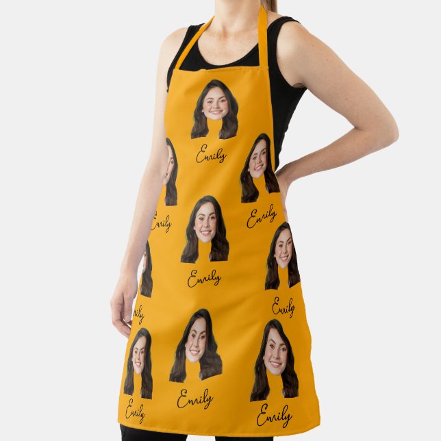 Custom Face Chef Kitchen Funny Gift For Women Men Apron (Insitu)