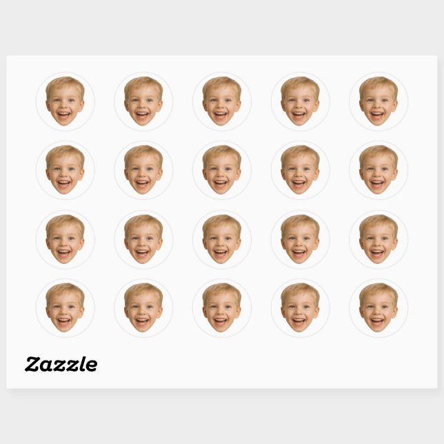 Custom Face Classic Round Sticker (Sheet)