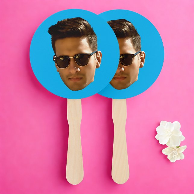 Custom Face Cutout Bachelorette Party Birthday Hand Fan (Creator Uploaded)