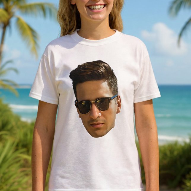 Custom Face Cutout Bachelorette Party Birthday T-Shirt (Creator Uploaded)