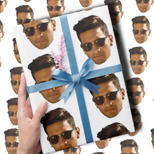 Custom Face Cutout Bachelorette Party Birthday Wrapping Paper