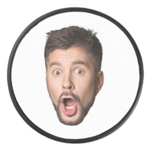 Custom Face Funny Beer Bachelor Party Personalized Hockey Puck