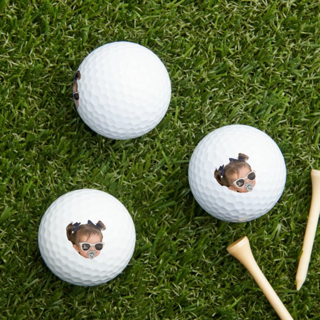 Custom Face, Gift Dad, New Dad Personalised  Golf Balls (Insitu Grass)