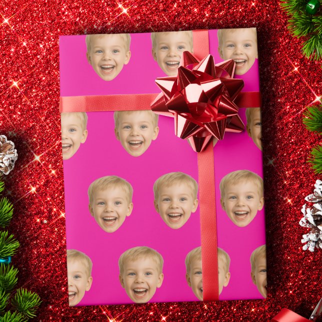 Custom Face Gift, Personalised Face Photo, Family Wrapping Paper (Creator Uploaded)