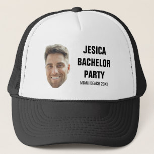 Custom Face Groom Groomsmans Bachelor Party Favour Trucker Hat