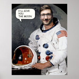 Custom face in hole astrounat poster