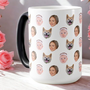 Custom Face Mug, Custom Photo mug, Family Gift  Magic Mug