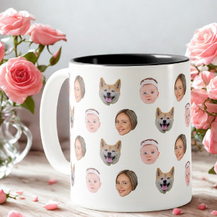 Custom Face Mug, Custom Photo mug, Family Gift  Two-Tone Coffee Mug