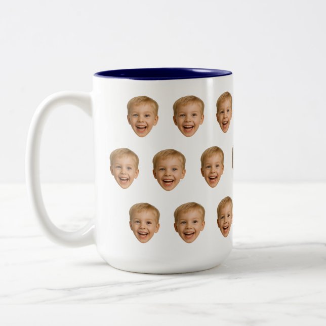 Custom Face Mug, Personalised Face Photo, Family Two-Tone Coffee Mug (Left)