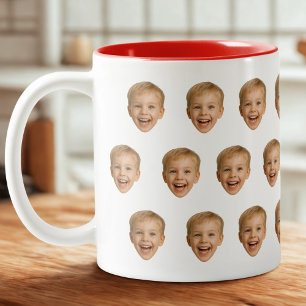 Custom Face Mug, Personalised Face Photo, Family Two-Tone Coffee Mug