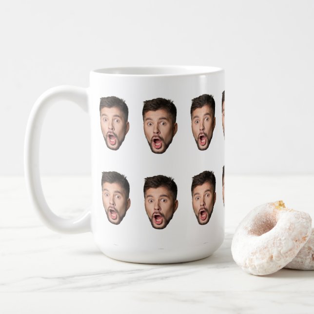 Custom Face Mug Personalized Photo Picture  (With Donut)