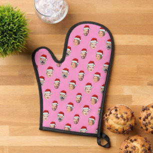Custom Face Oven Mitt Santa Hat Face 4 Photos