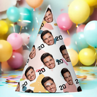 Custom Face Party Hat, Personalised Birthday Age  Hat
