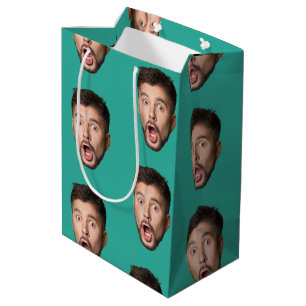 Custom Face Personalized Birthday Wedding Party Medium Gift Bag