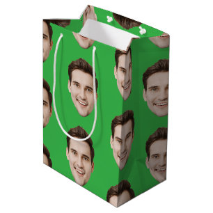 Custom Face Personalized Birthday Wedding Party Medium Gift Bag