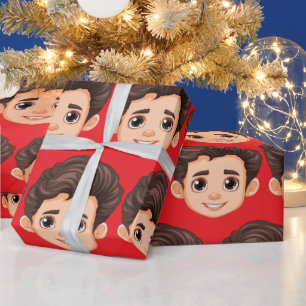 Custom Face Personalized Birthday Wedding Wrapping Paper