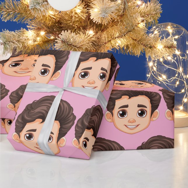 Custom Face Personalized Birthday Wedding Wrapping Paper (Holidays)