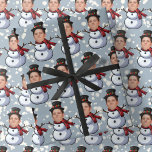 Custom Face Photo Christmas Snowmen Wrapping Paper<br><div class="desc">Personalised Custom Face Photo Christmas Snowmen Wrapping Paper — This simple template allows for the upload of any tightly cropped face photograph png with the background removed (many mobile phone and ai applications available to make this easy as pie) and you can be wrapping gifts with your recipient or someone...</div>