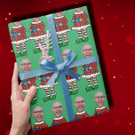 Custom Face Photo Elf Christmas Personalised Photo Wrapping Paper<br><div class="desc">Custom Face Photo Elf Christmas Personalised Photo , Replace the face of this elf with your favourite photo (make sure to crop as much to the face as possible and use an app to remove the background) and personalise this funny Christmas Holiday Wrapping Paper with your kid, husband, or boyfriend...</div>