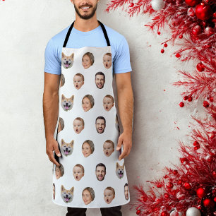 Custom Face Photo Family Gift, 4 Photos Faces Apron