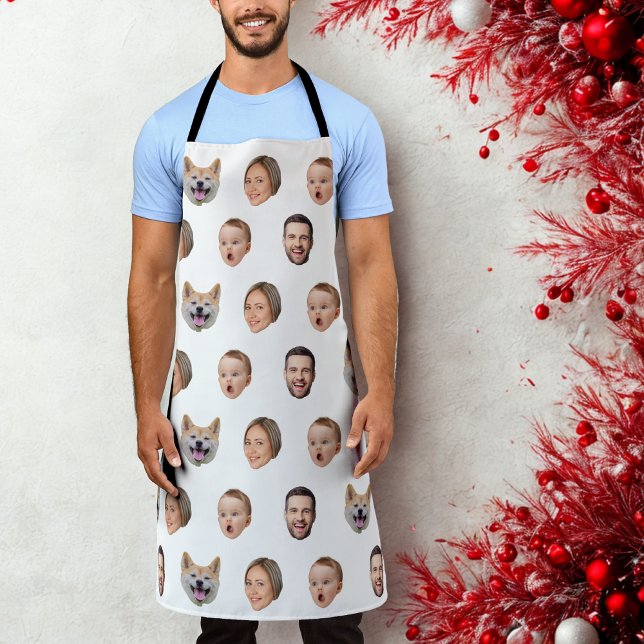 Custom Face Photo Family Gift, 4 Photos Faces Apron (Creator Uploaded)