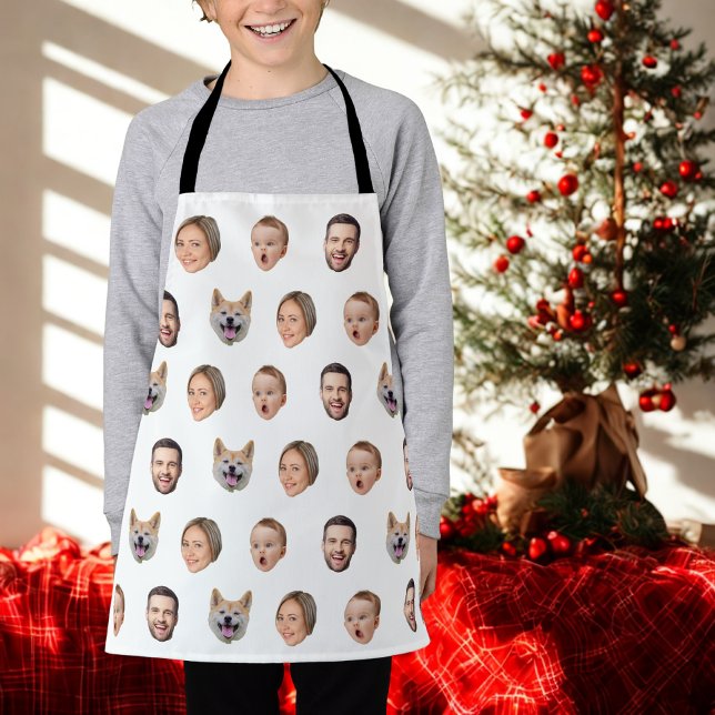 Custom Face Photo Family Gift, 4 Photos Faces Apron (Creator Uploaded)