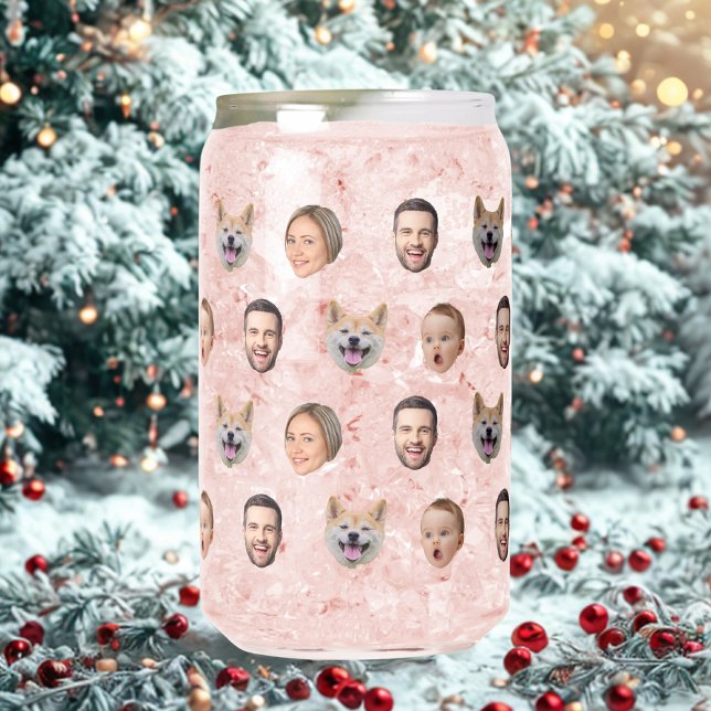 Custom Face Photo Family Gift, 4 Photos Faces Can Glass (Creator Uploaded)