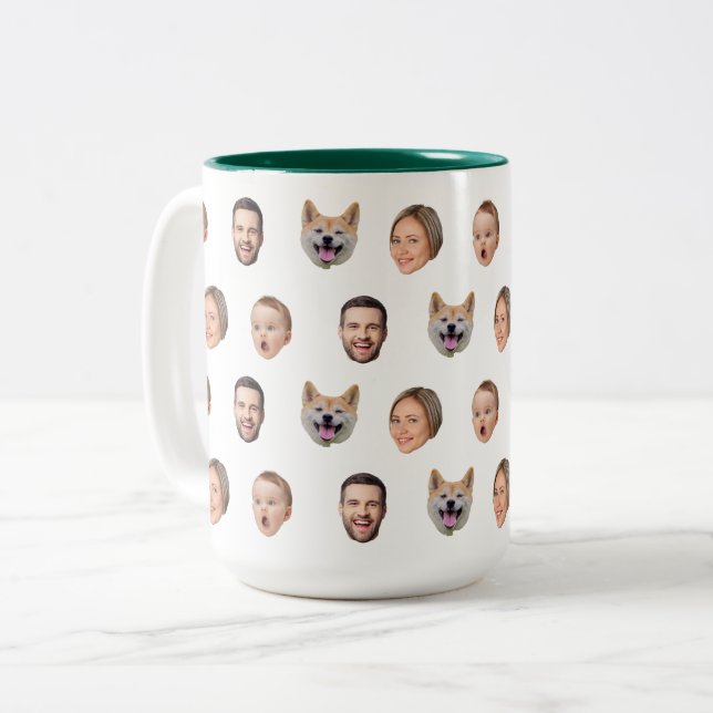 Custom Face Photo Family Mug, 4 Photos Mug (Front Left)