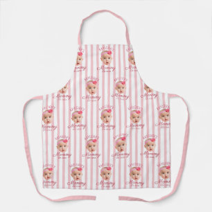 Custom Face Photo Pattern Pink Mummy Mum Apron
