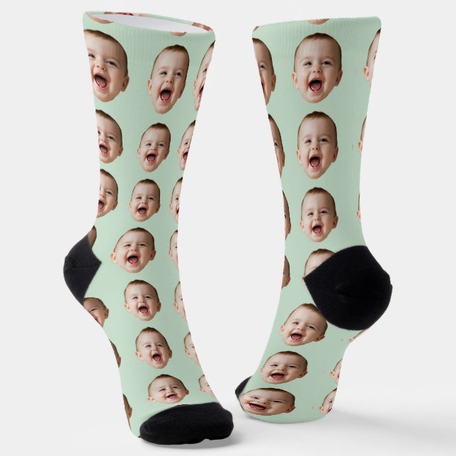 Custom Face Photo Personalised  Socks (Angled)