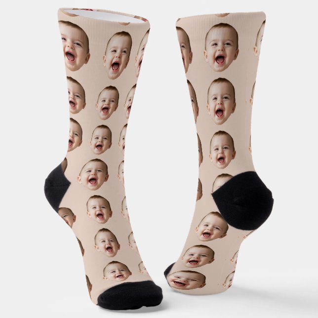 Custom Face Photo Personalised  Socks (Angled)