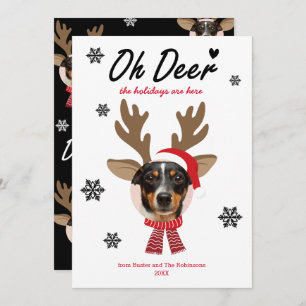 Custom Face Photo Reindeer Christmas Holiday White