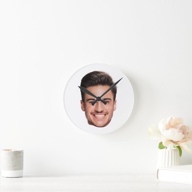 Custom Face Photo Round Clock (Home)