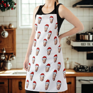 Custom Face Photo Santa Hat Christmas Gift Apron