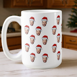 Custom Face Photo Santa Hat Christmas Gift Coffee Mug