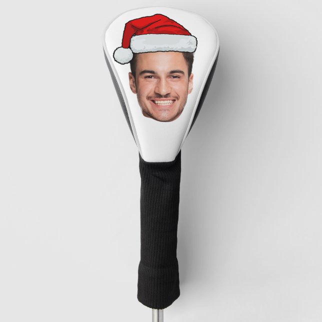 Custom Face Photo Santa Hat Christmas Golf Head Cover (Front)