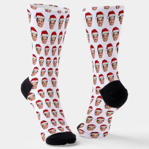 Custom Face Photo Santa Hat Christmas Socks