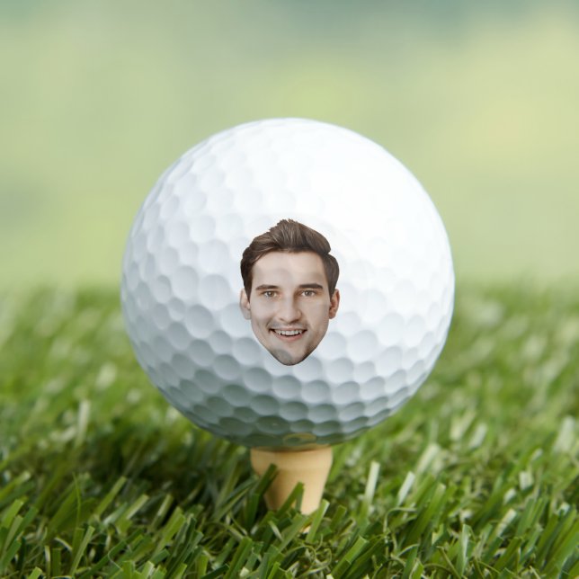 Custom Face Retirement Birthday Present Golfer Golf Balls (Insitu Tee)