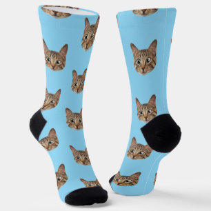 Custom Face Socks Personalised Cat Lovers Socks