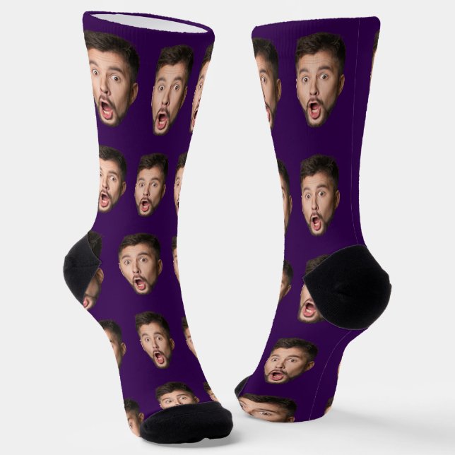 Custom Face Socks Personalized Photo Picture  (Angled)