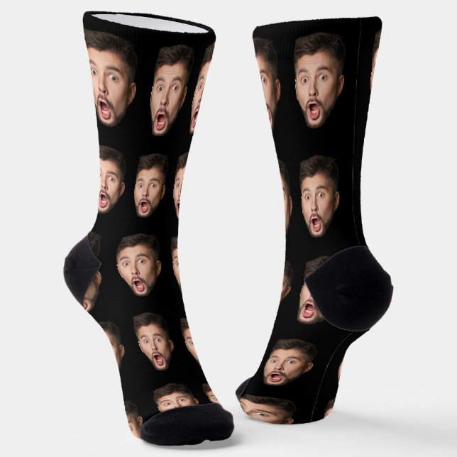 Custom Face Socks Personalized Photo Picture  (Angled)