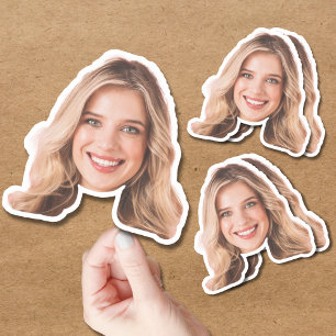 Custom Face Sticker Face and Photo Woman Label