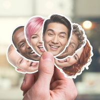 Custom Face Sticker – Personalised 6 Photo Cutouts