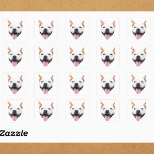 Custom Face Sticker, Personalized Dog Face Square Sticker