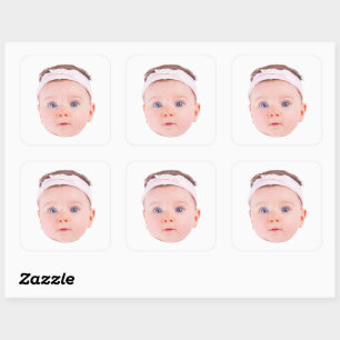Custom Face Sticker, Personalized Face Photo Sheet Square Sticker