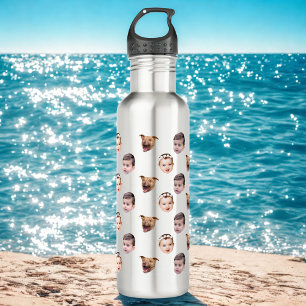 Custom Face, Unique Family Gift 3 Photos Face 710 Ml Water Bottle