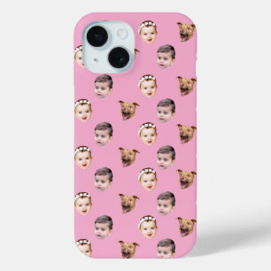 Custom Face, Unique Family Gift 3 Photos Face iPhone 15 Case
