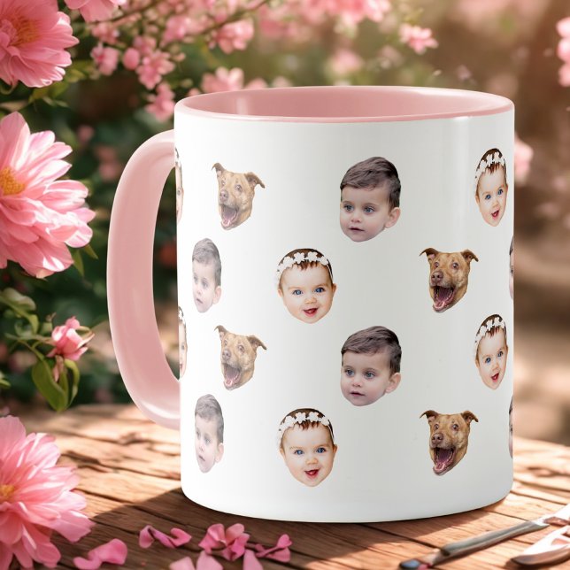 Custom Face, Unique Family Gift 3 Photos Face Mug (Creator Uploaded)