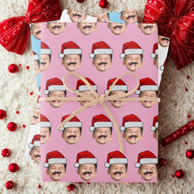 Custom Face Wrapping Paper | Santa Hat Gift Wrap (Creator Uploaded)