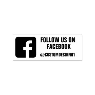 Custom Facebook Username Follow Us On Facebook Rubber Stamp